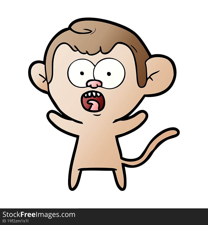 cartoon shocked monkey. cartoon shocked monkey