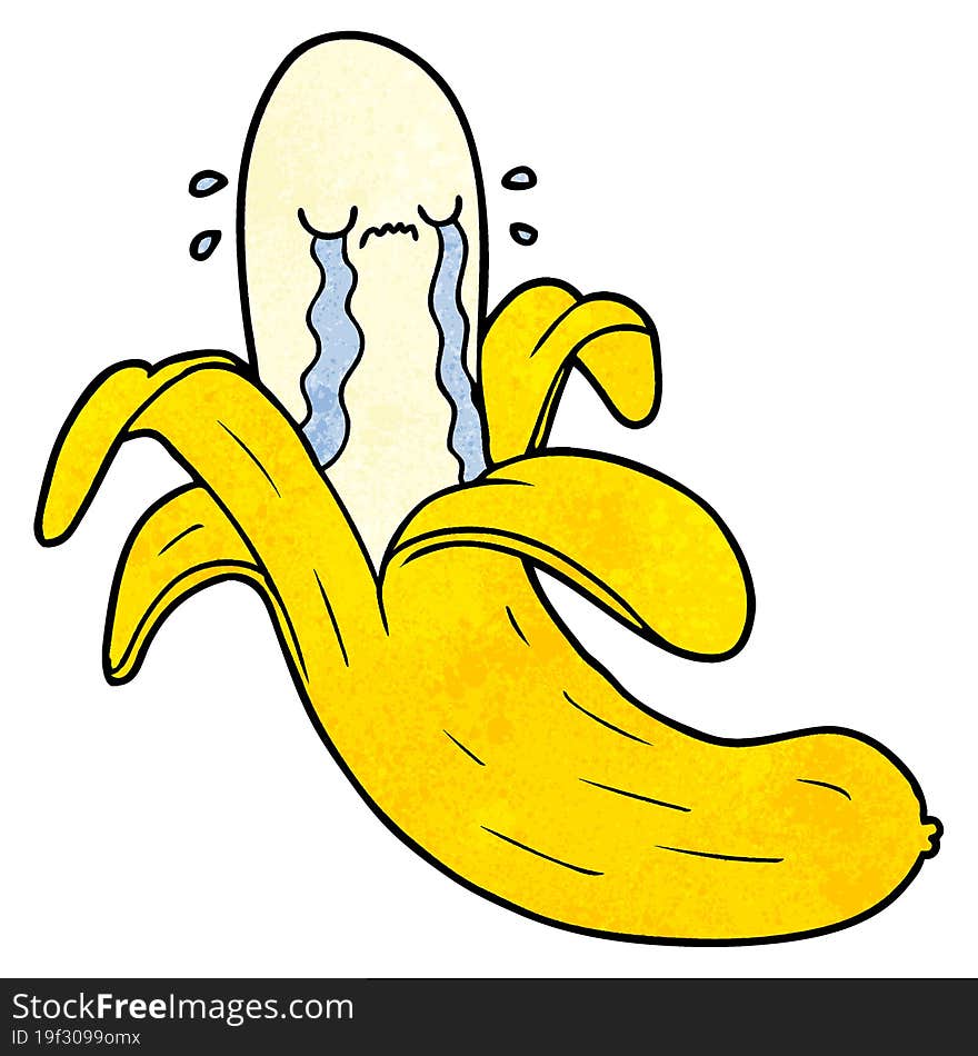 cartoon crying banana. cartoon crying banana