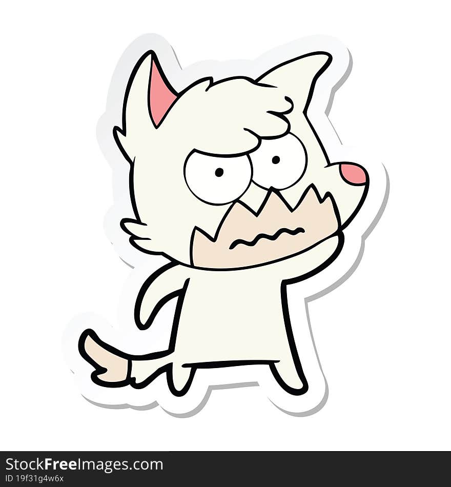 sticker of a cartoon annoyed fox