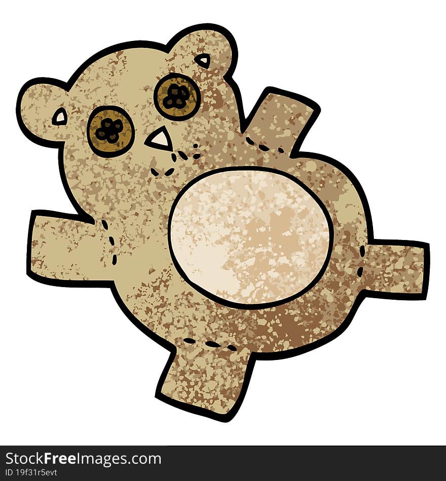 grunge textured illustration cartoon teddy bear