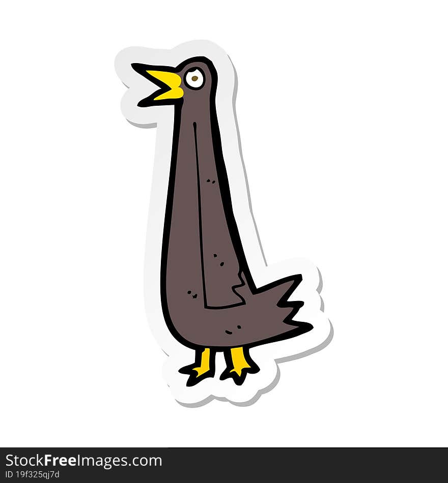 sticker of a funny cartoon bird