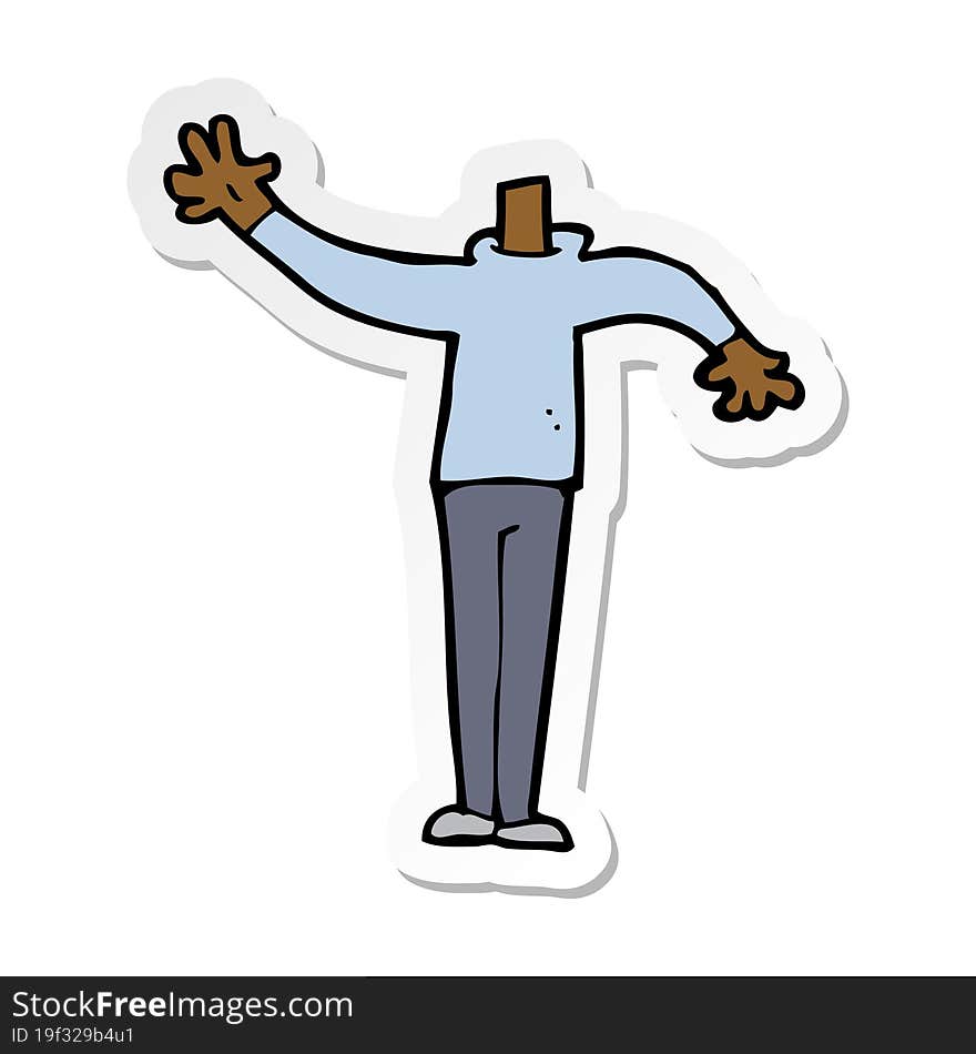 sticker of a cartoon male gesturing body