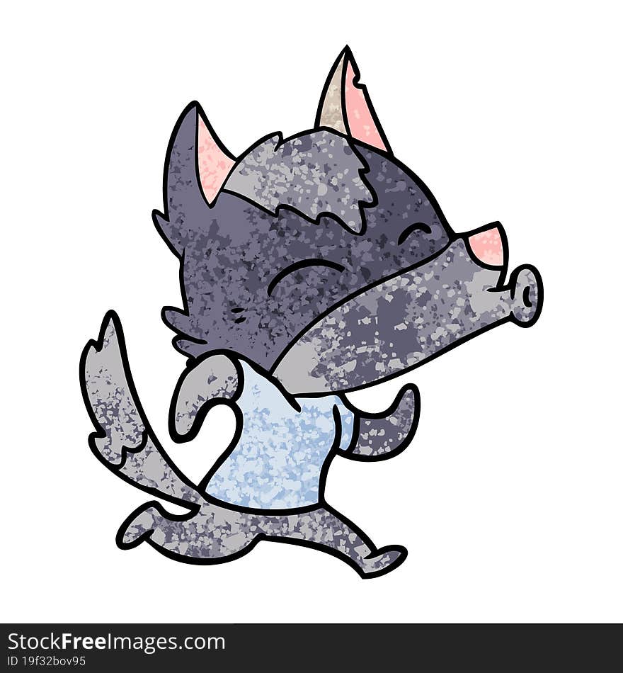 howling cartoon wolf wearing clothes. howling cartoon wolf wearing clothes