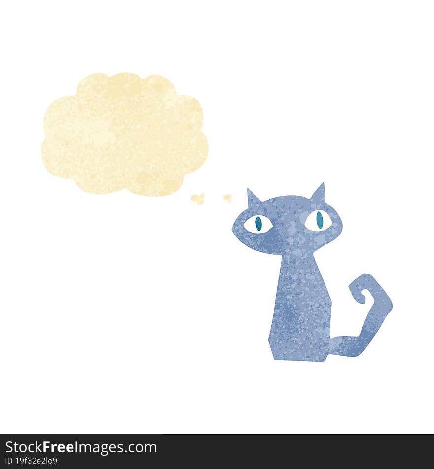 Cartoon Cat With Thought Bubble