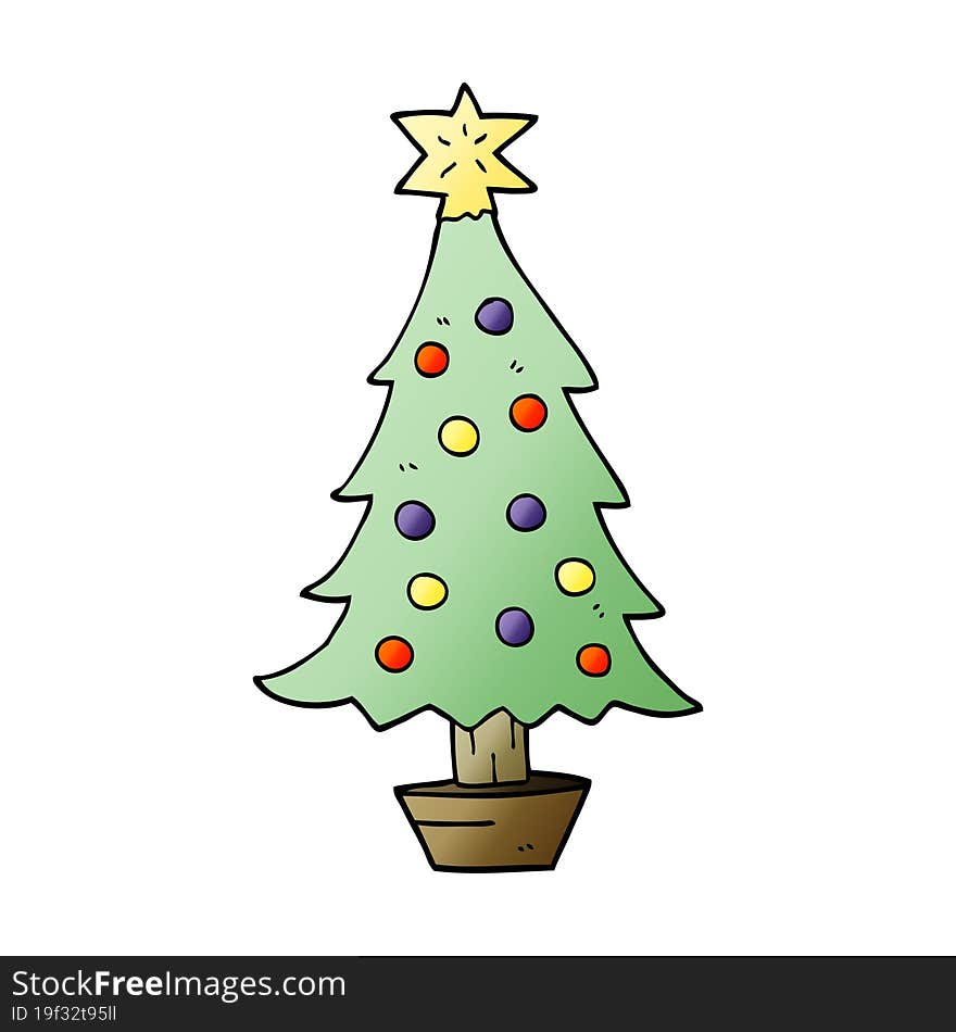 Cartoon Doodle Christmas Tree