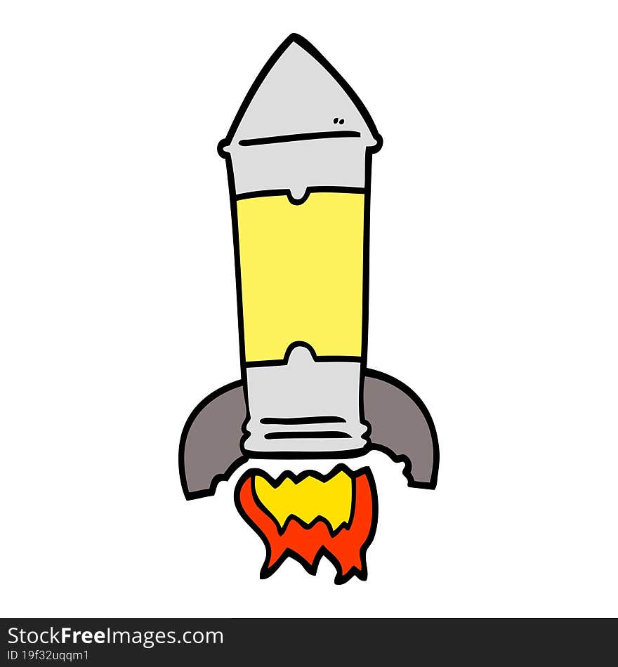 hand drawn doodle style cartoon rocket