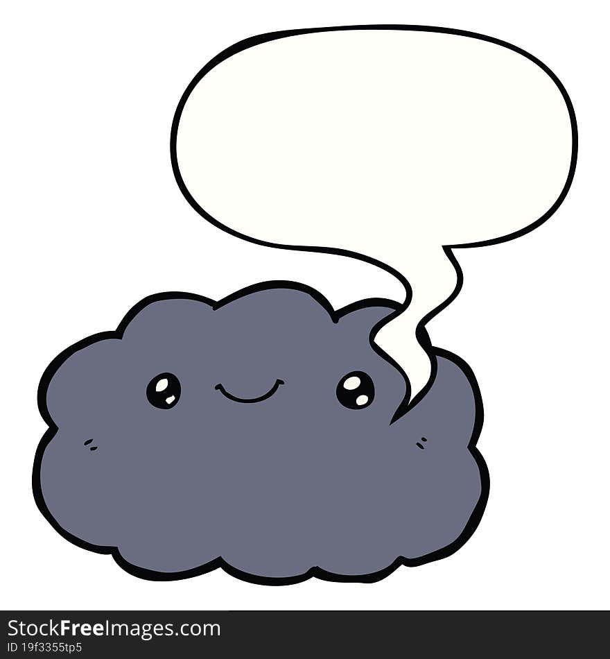 Cartoon Cloud And Speech Bubble