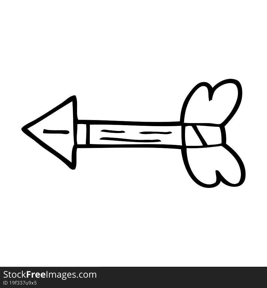 line drawing cartoon arrow flying