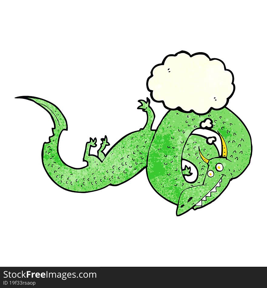 Cartoon Chinese Dragon With Thought Bubble