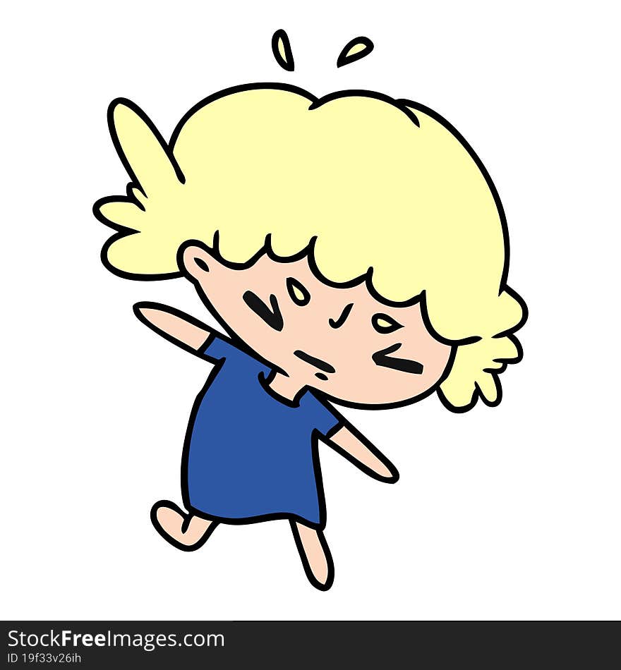 cartoon illustration of a cute kawaii girl. cartoon illustration of a cute kawaii girl