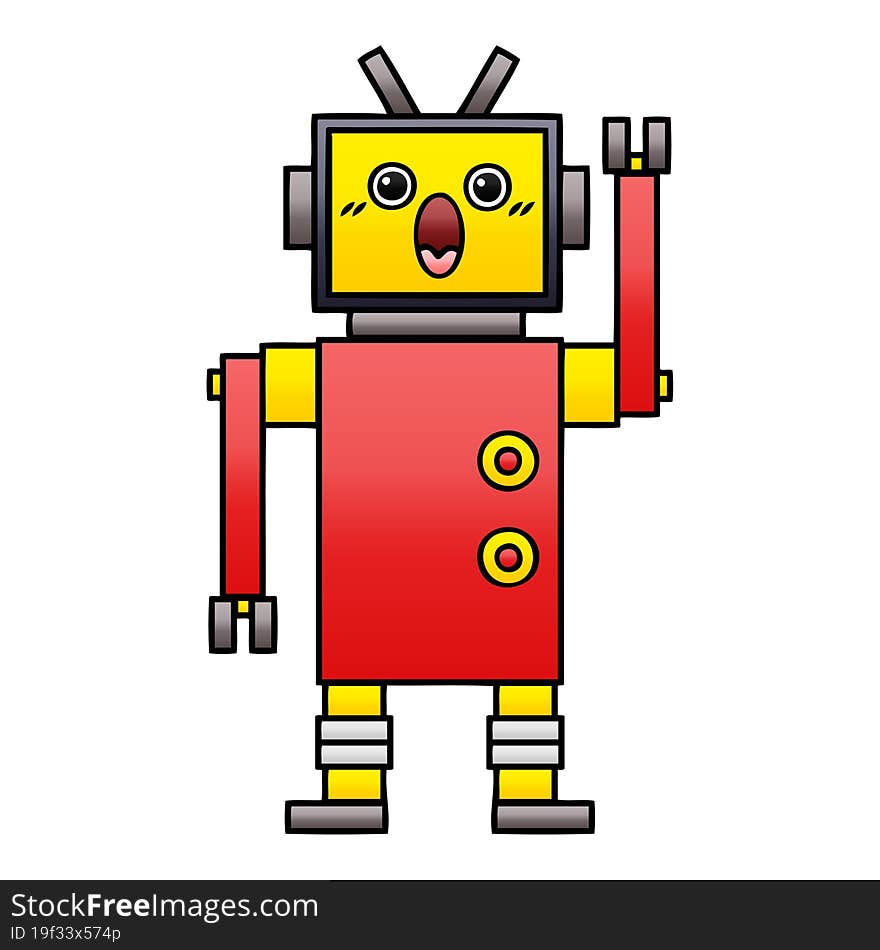 Gradient Shaded Cartoon Robot