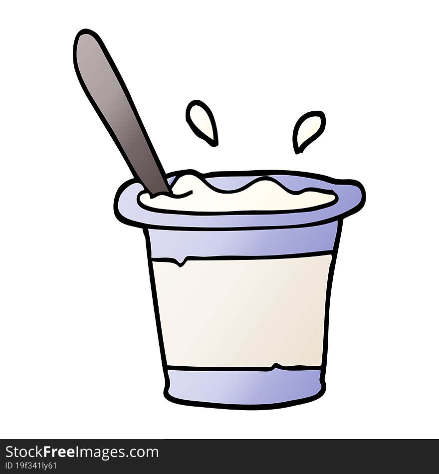 vector gradient illustration cartoon yogurt