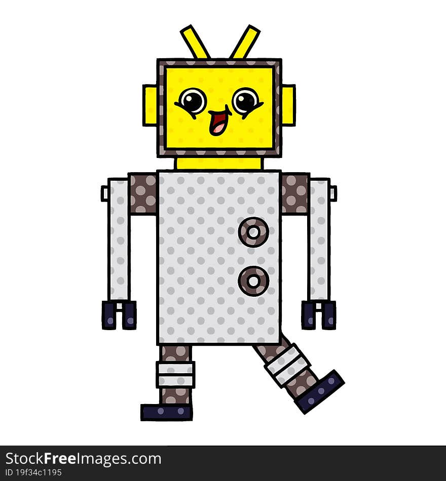 comic book style cartoon of a robot