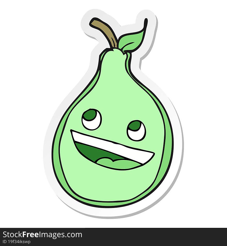 sticker of a cartoon pear