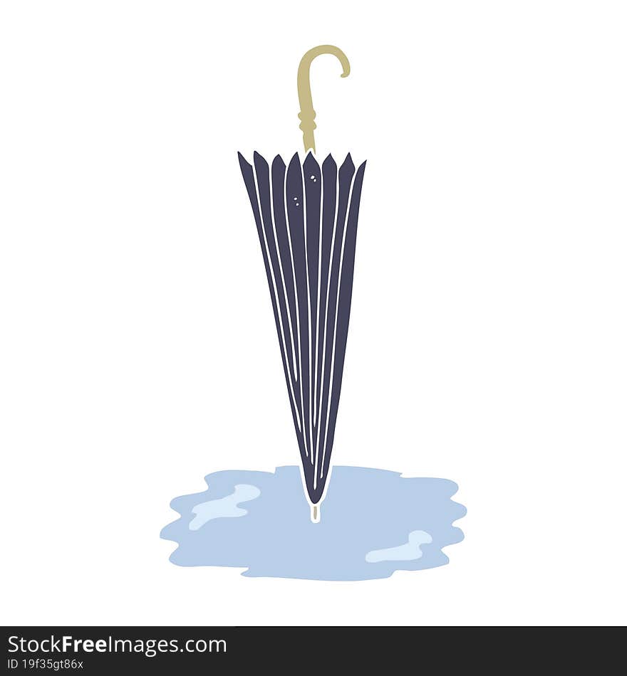 flat color illustration of a cartoon umbrella