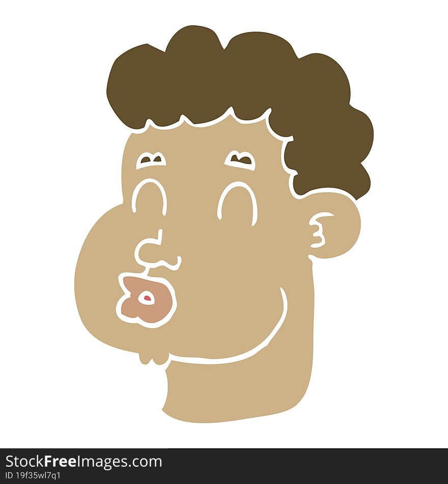 flat color style cartoon male face