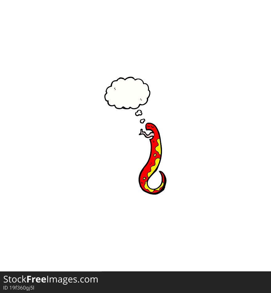 cartoon snake with thought bubble