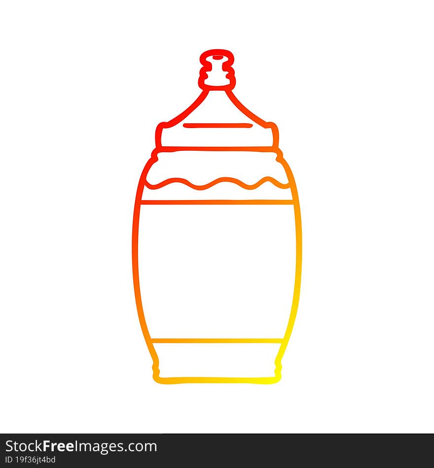 warm gradient line drawing cartoon ketchup bottle