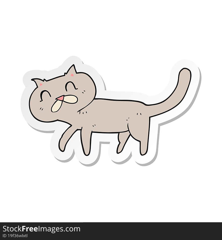 sticker of a cartoon cat