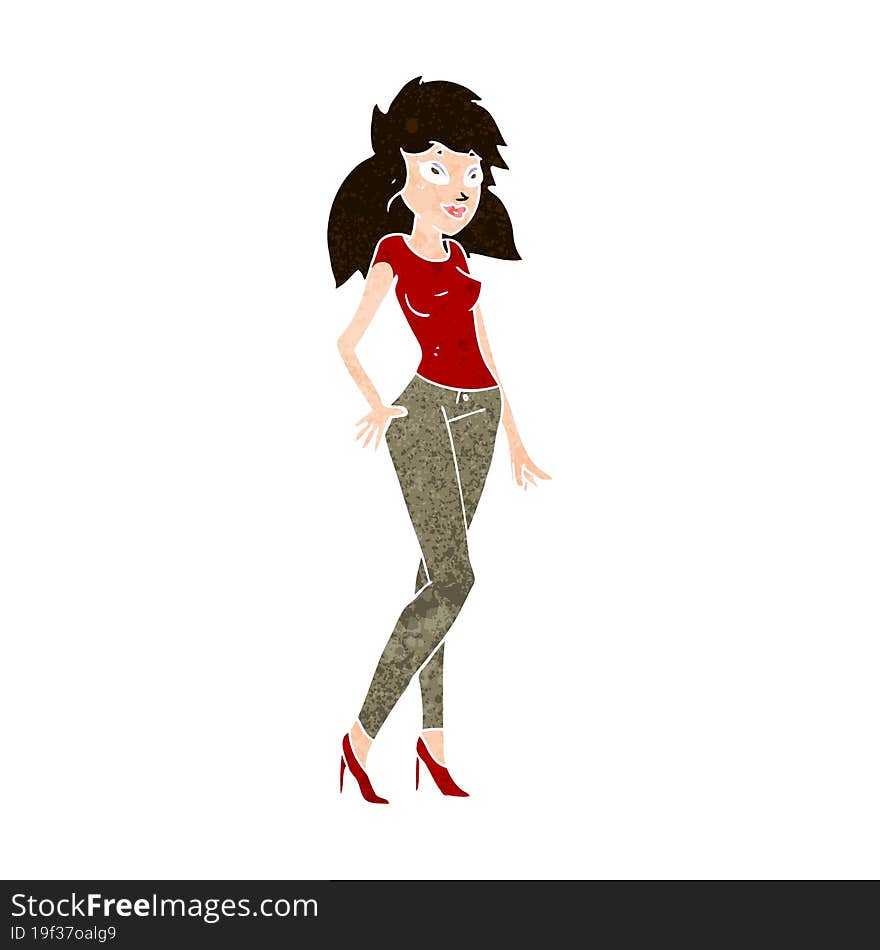 cartoon pretty woman