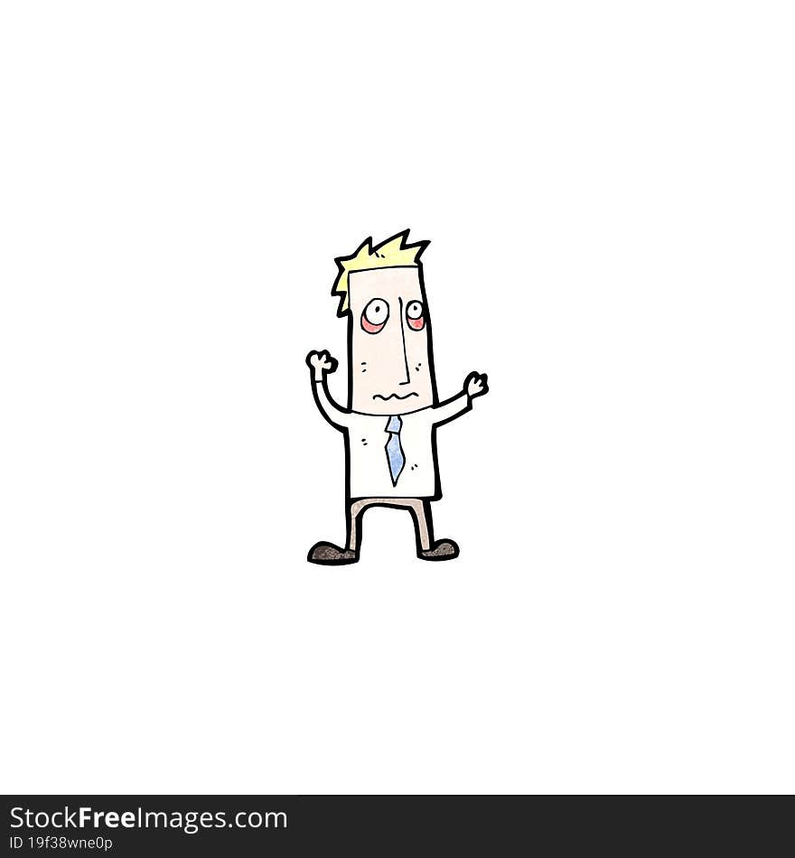 cartoon tired businessman