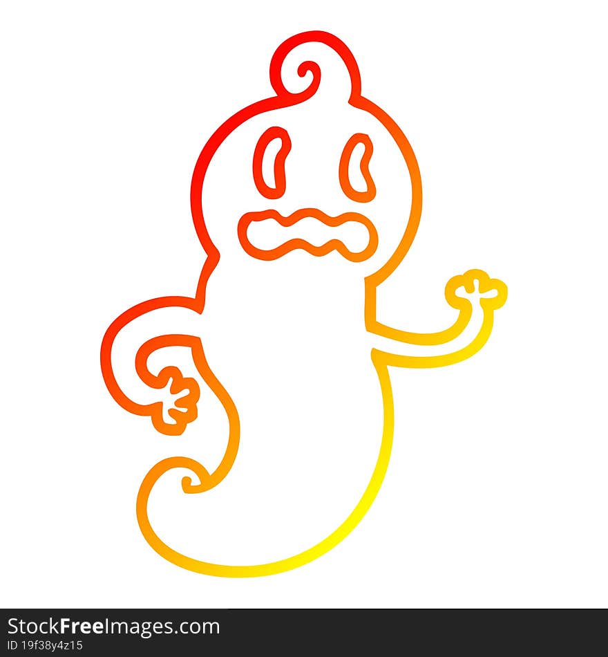 warm gradient line drawing cartoon spooky ghost