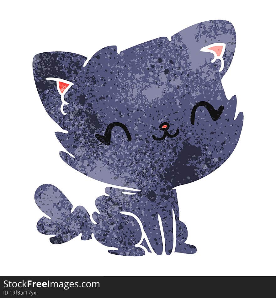 retro cartoon cute kawaii fluffy cat