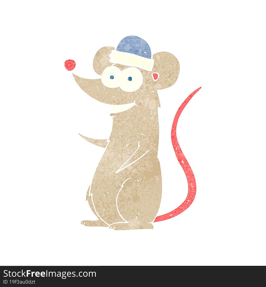 Retro Cartoon Happy Mouse