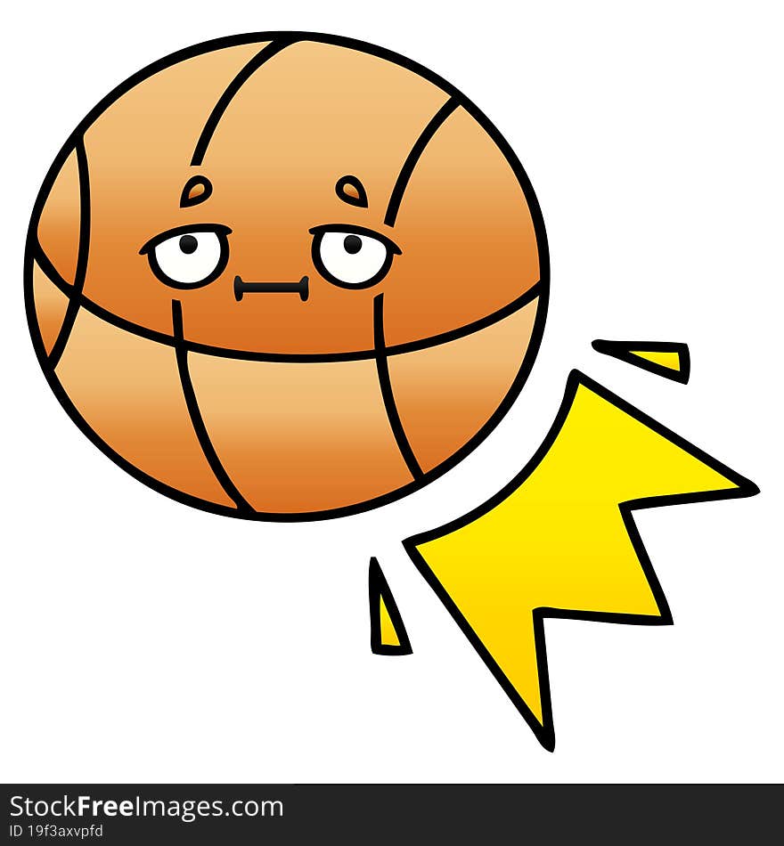 Gradient Shaded Cartoon Basketball