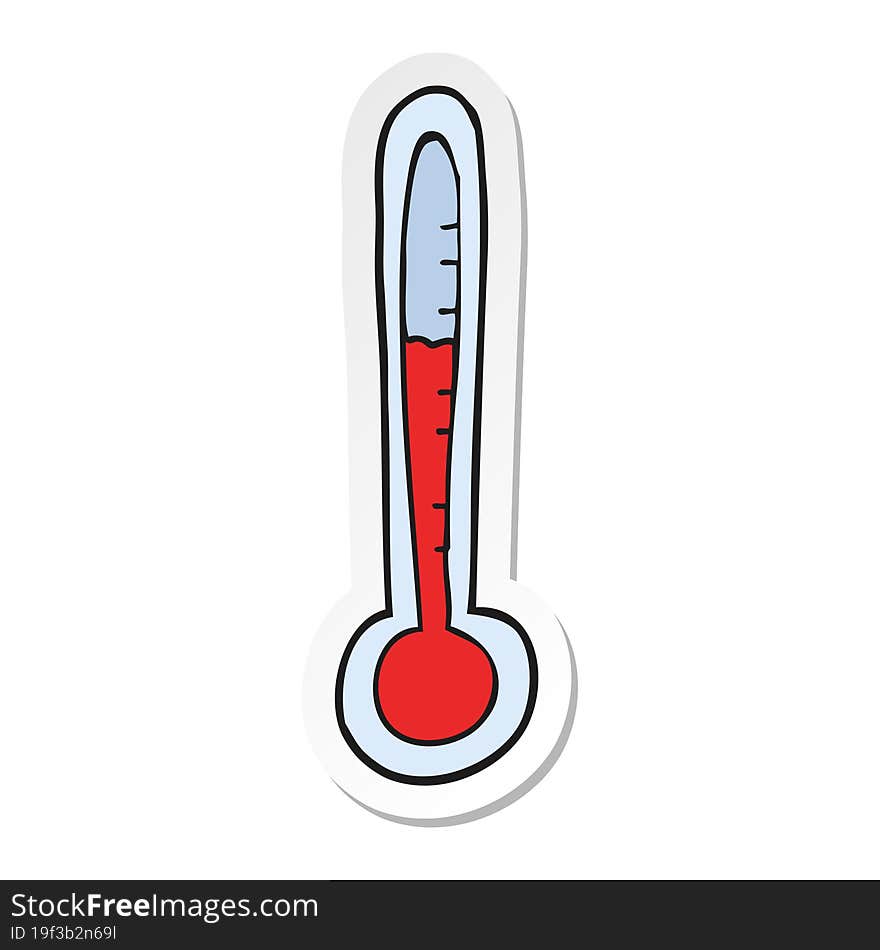 sticker of a cartoon temperature gauge