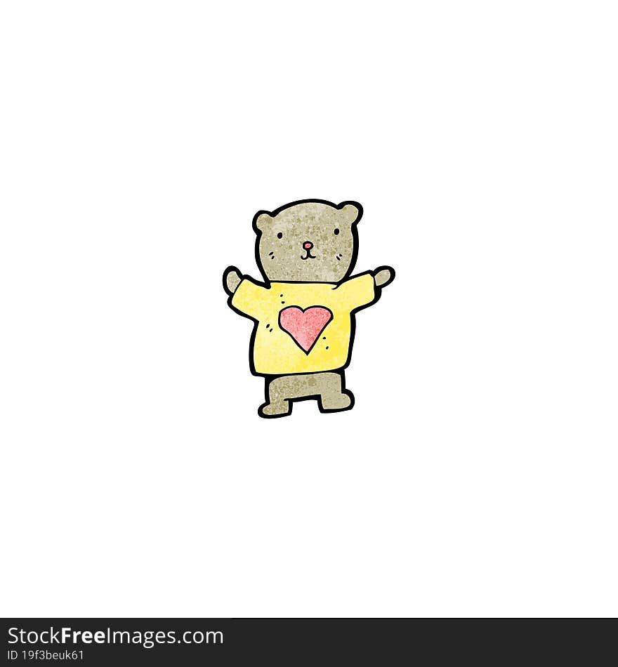 teddy bear with love heart cartoon