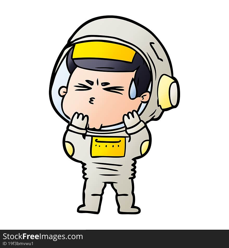 cartoon stressed astronaut. cartoon stressed astronaut