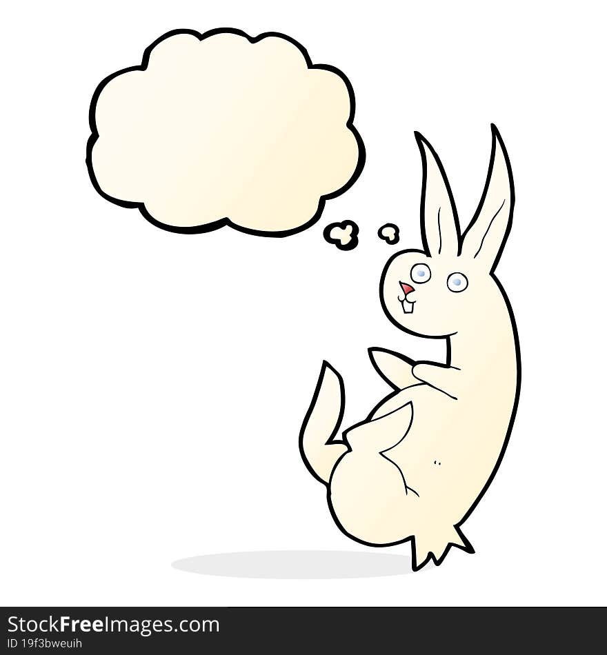 Cue Cartoon Rabbit With Thought Bubble