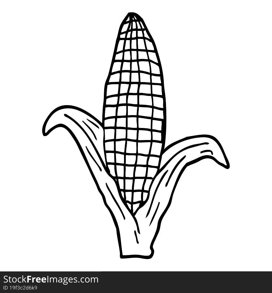 line drawing cartoon healthy corn