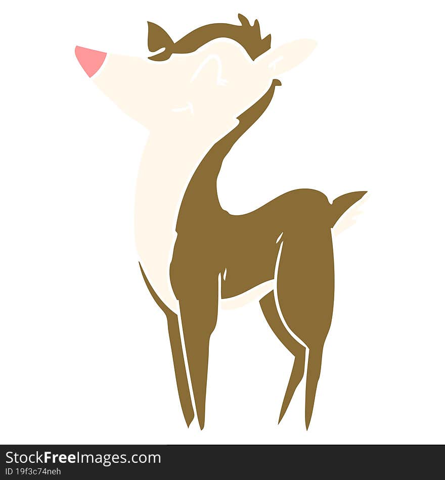 flat color style cartoon deer