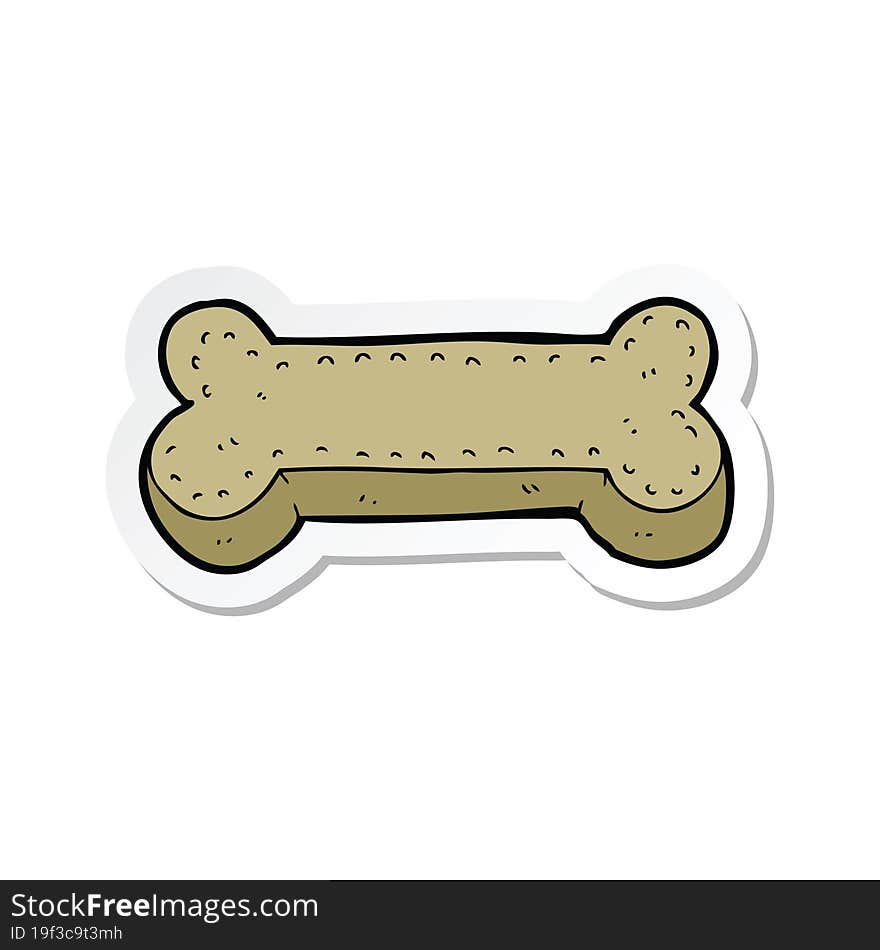 sticker of a cartoon dog biscuit