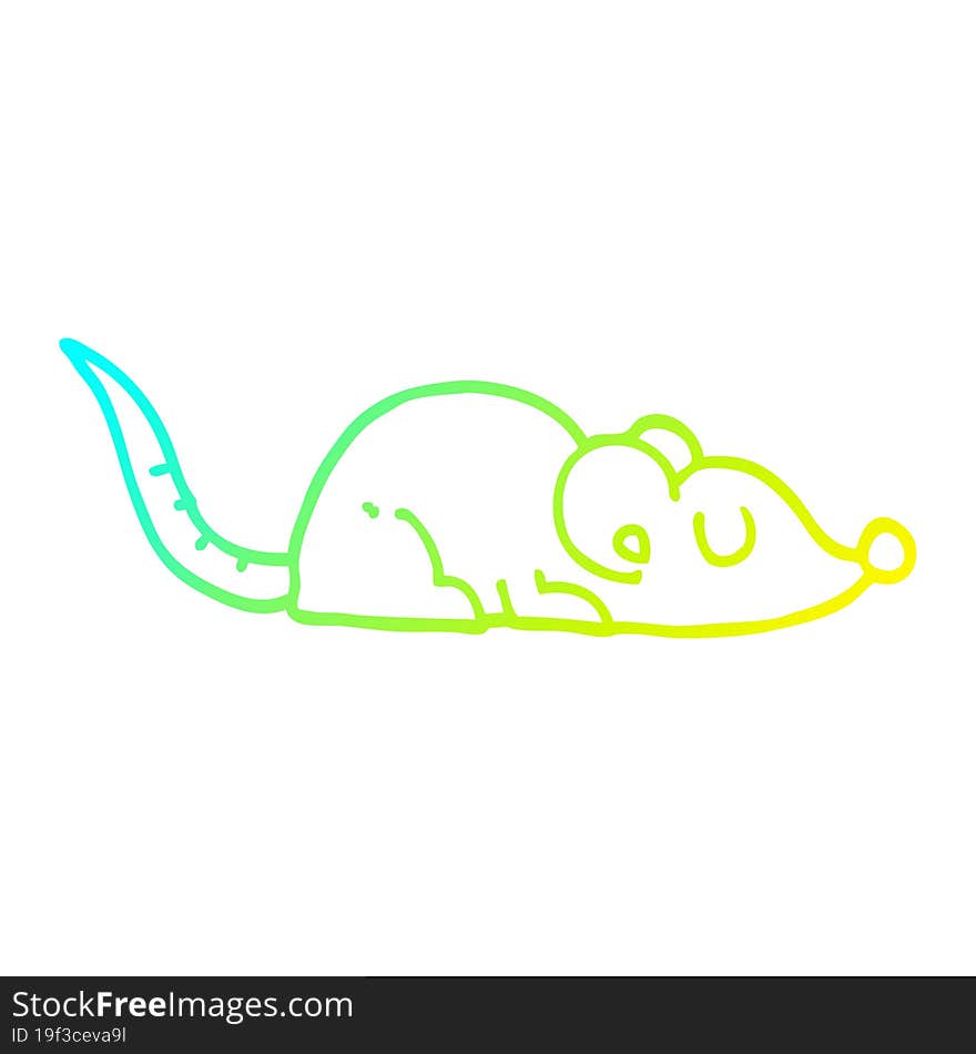 cold gradient line drawing cartoon peaceful mouse