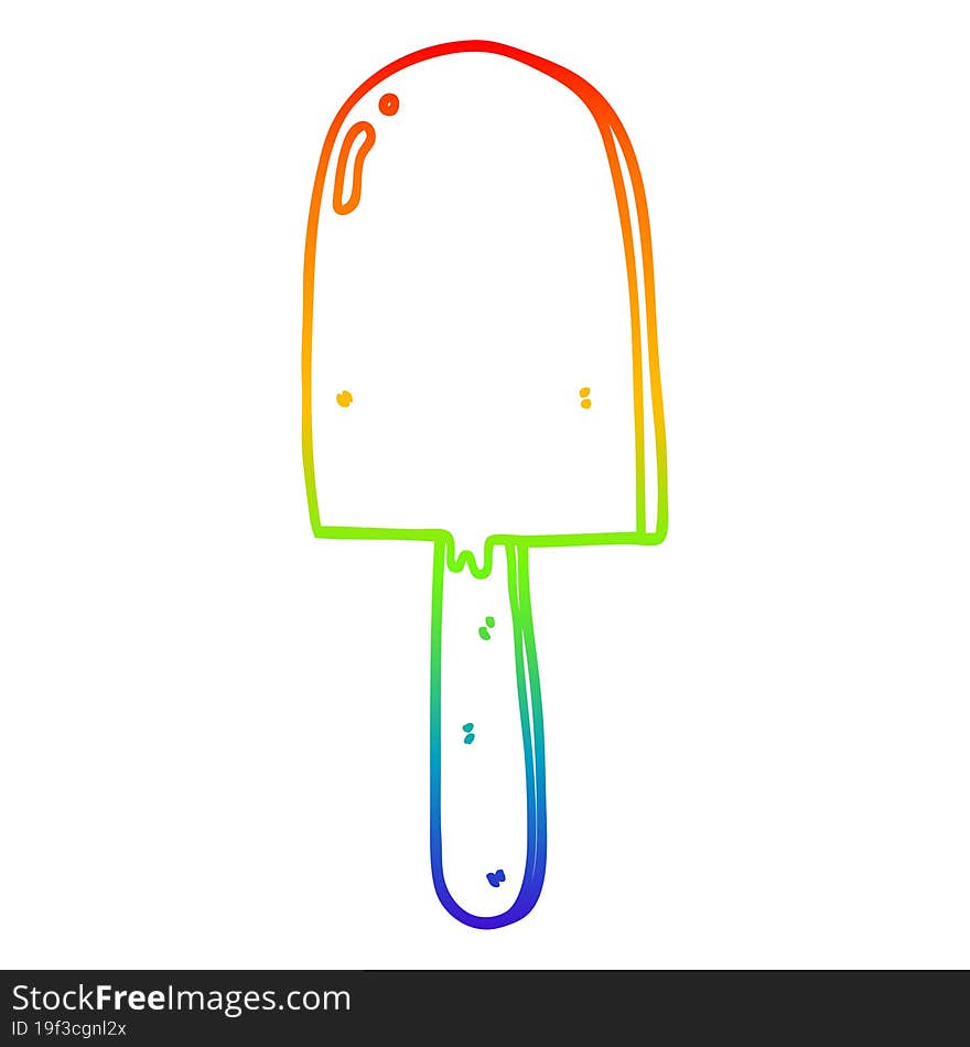 rainbow gradient line drawing cartoon lollipop