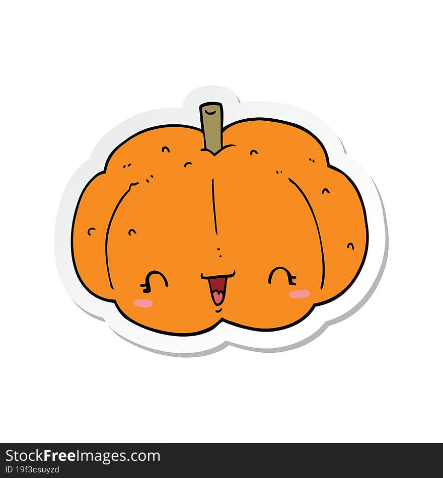 sticker of a cartoon pumpkin