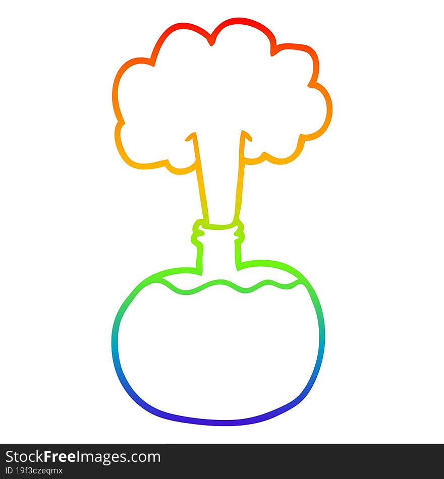 rainbow gradient line drawing of a cartoon experiment potions