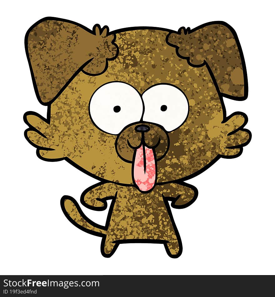 cartoon dog with tongue sticking out. cartoon dog with tongue sticking out