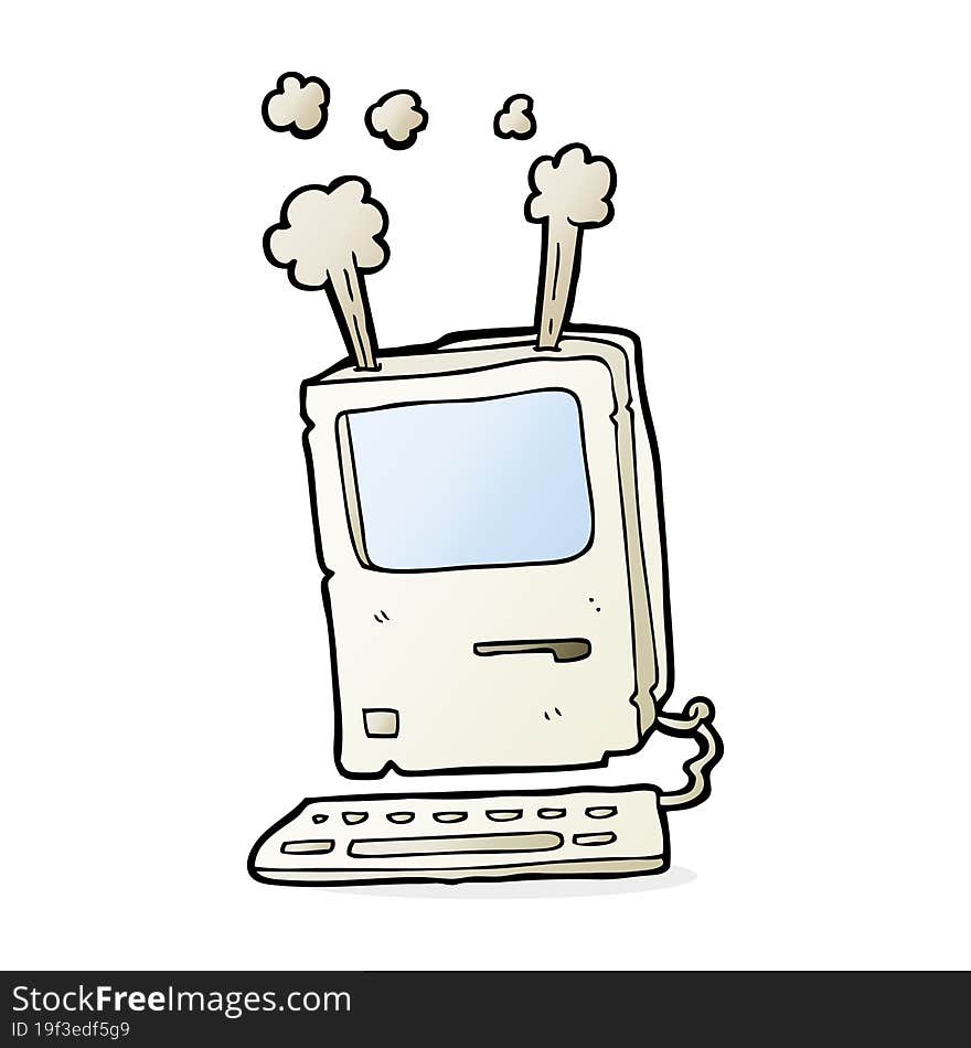 Cartoon Old Computer