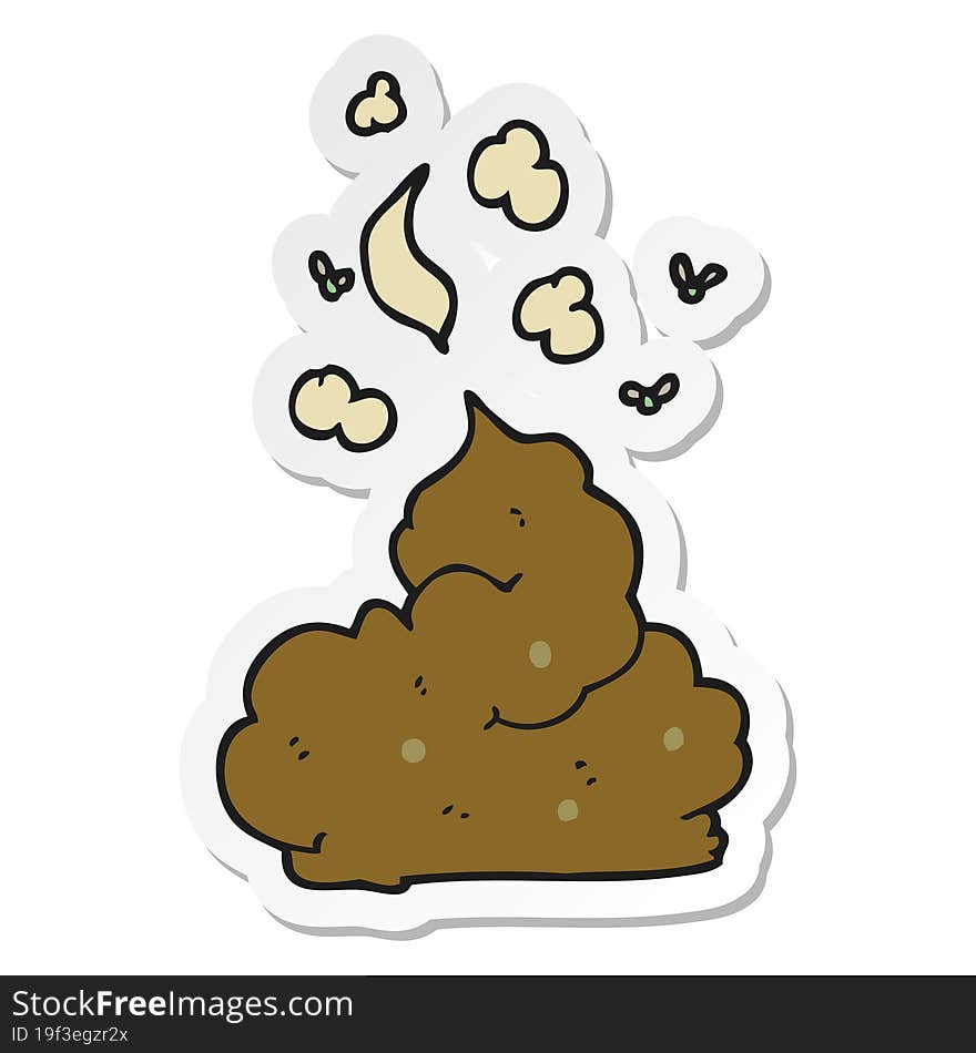 sticker of a cartoon gross poop