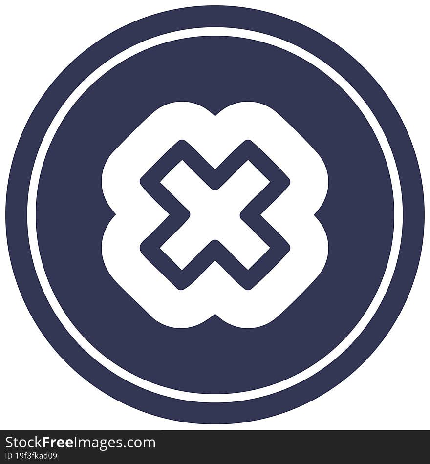 Multiplication Sign Circular Icon