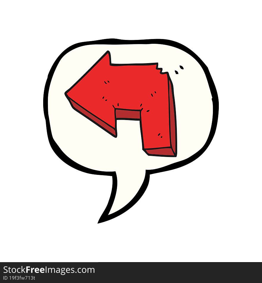 Speech Bubble Cartoon Direction Arrow