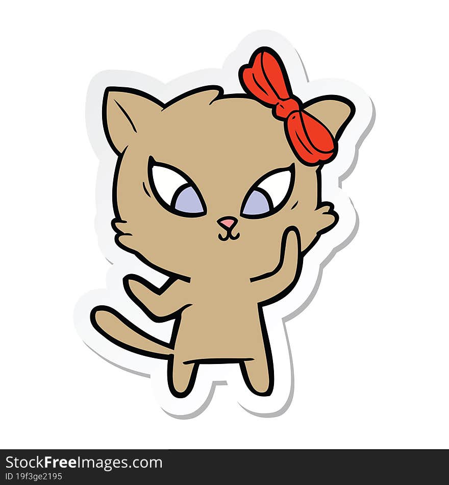 Sticker Of A Cartoon Cat