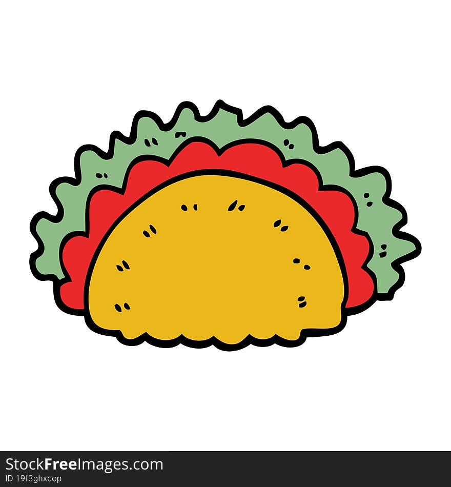 cartoon doodle taco