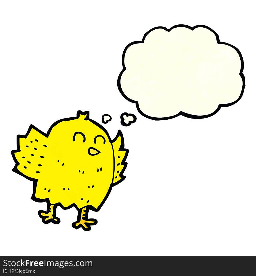 Cartoon Bird With Thought Bubble