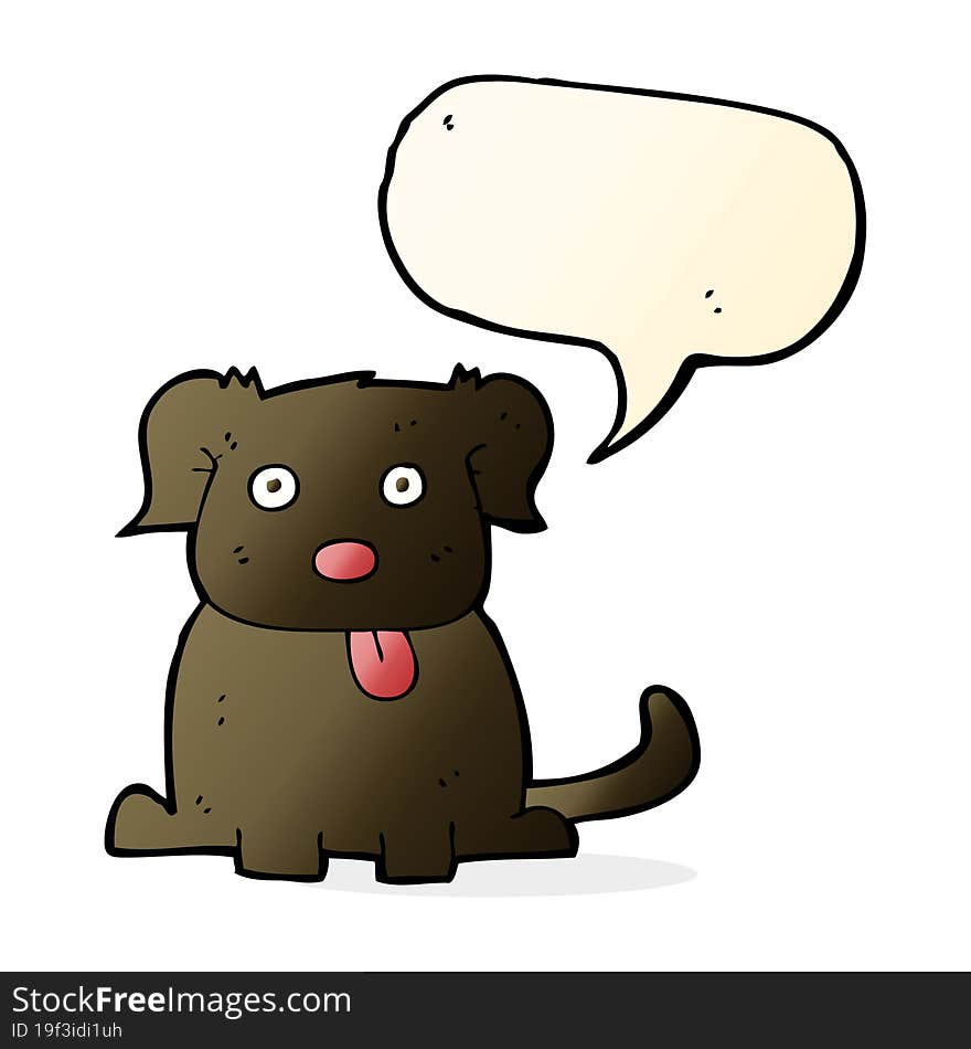 cartoon dog with speech bubble