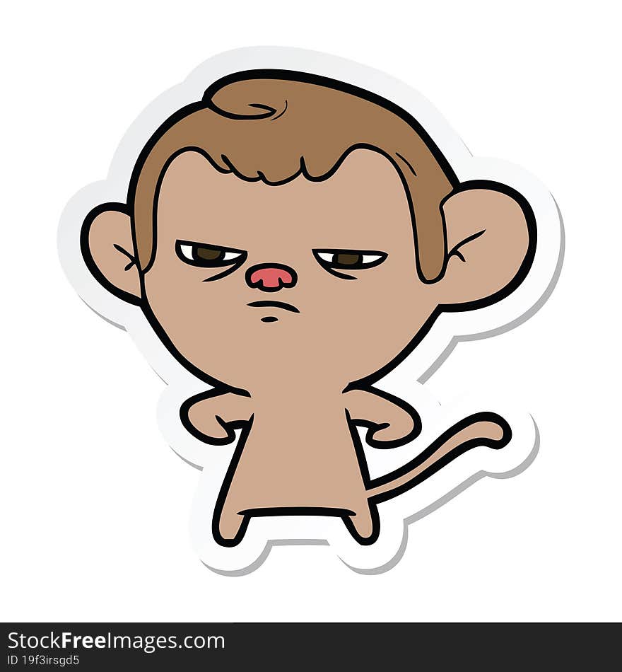 Sticker Of A Cartoon Monkey